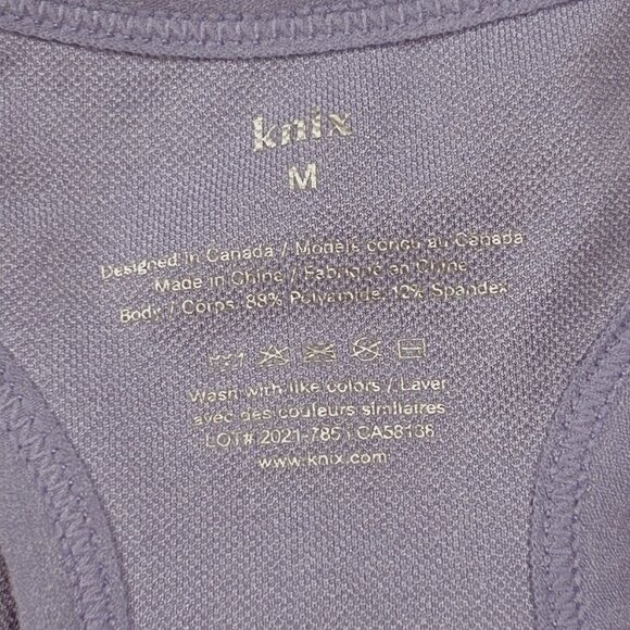 Knix Good to Go High Neck Seamless Racerback Bra Size Medium Lavender Lilac - Picture 5 of 5